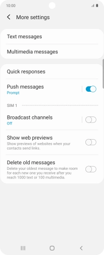Press Text messages.