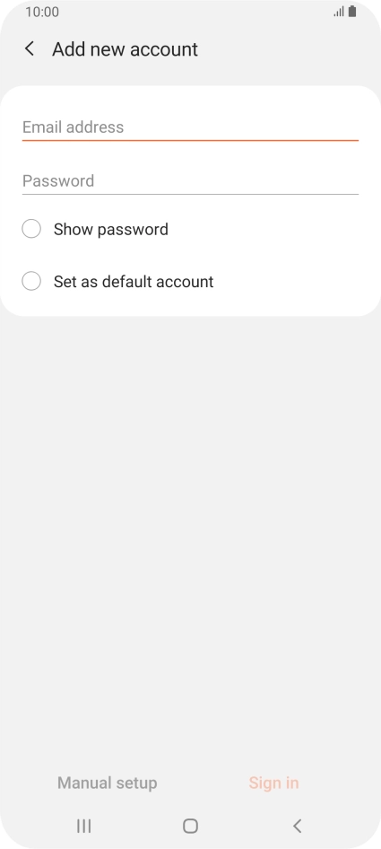 Press Email address and key in your email address.