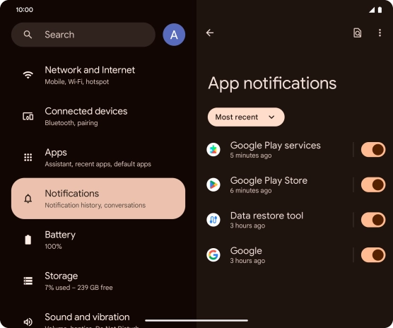 Press the drop down list.