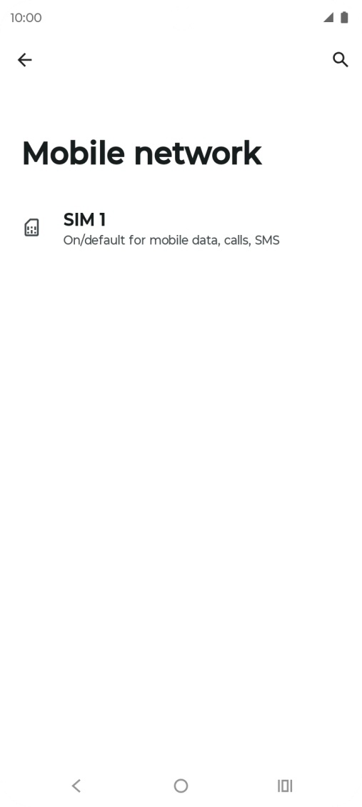 Press the name of the SIM.