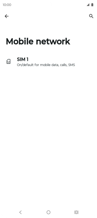 Press the name of the SIM.