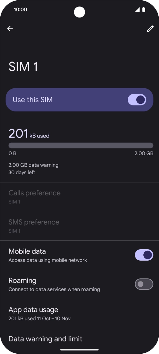 The total data usage is displayed.