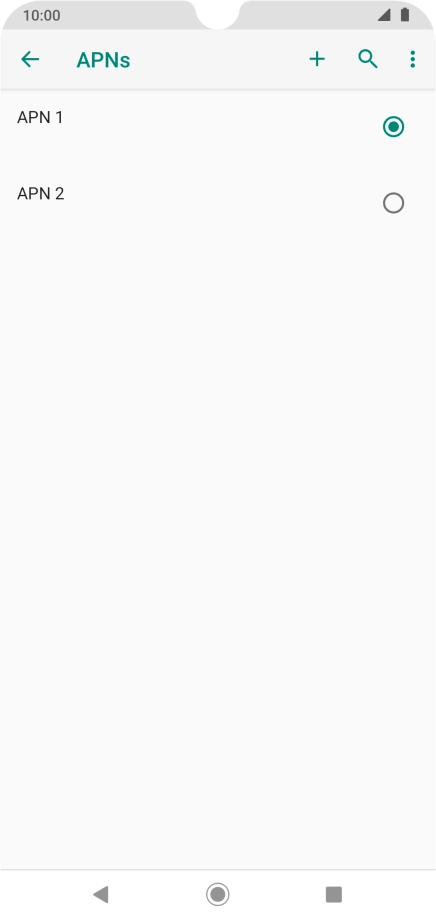 Press the field next to the data connection to activate it.