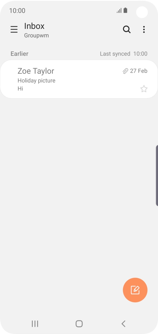 Slide your finger right starting from the left side of the screen.