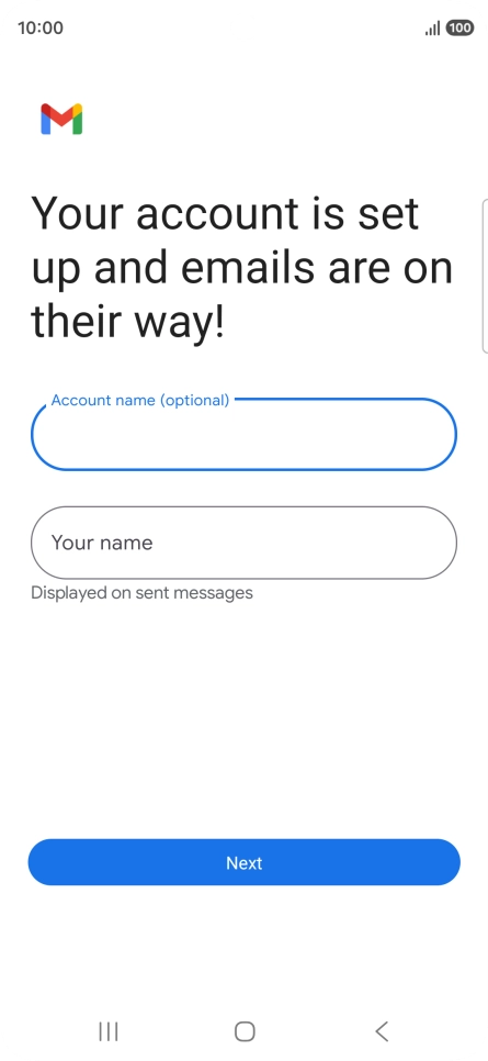 Press Your name and key in the required sender name.