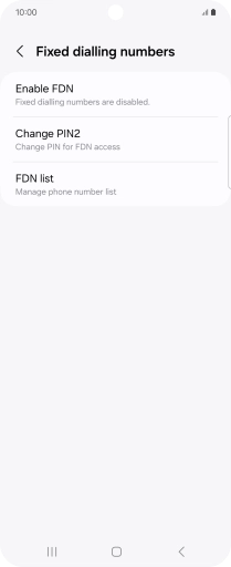 Press Enable FDN.