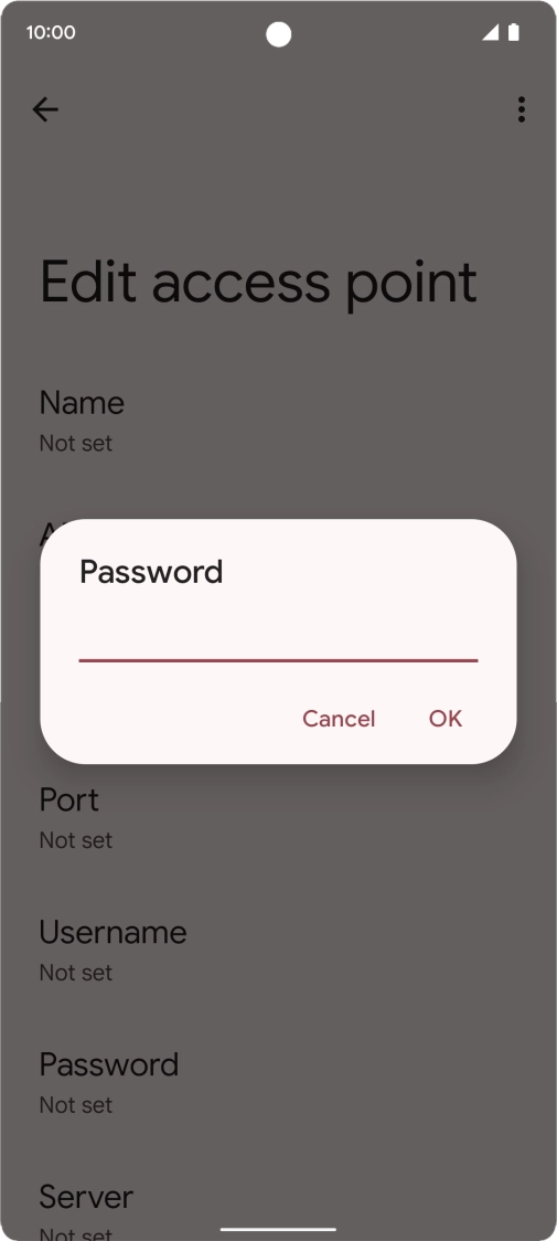 Key in secure and press OK.