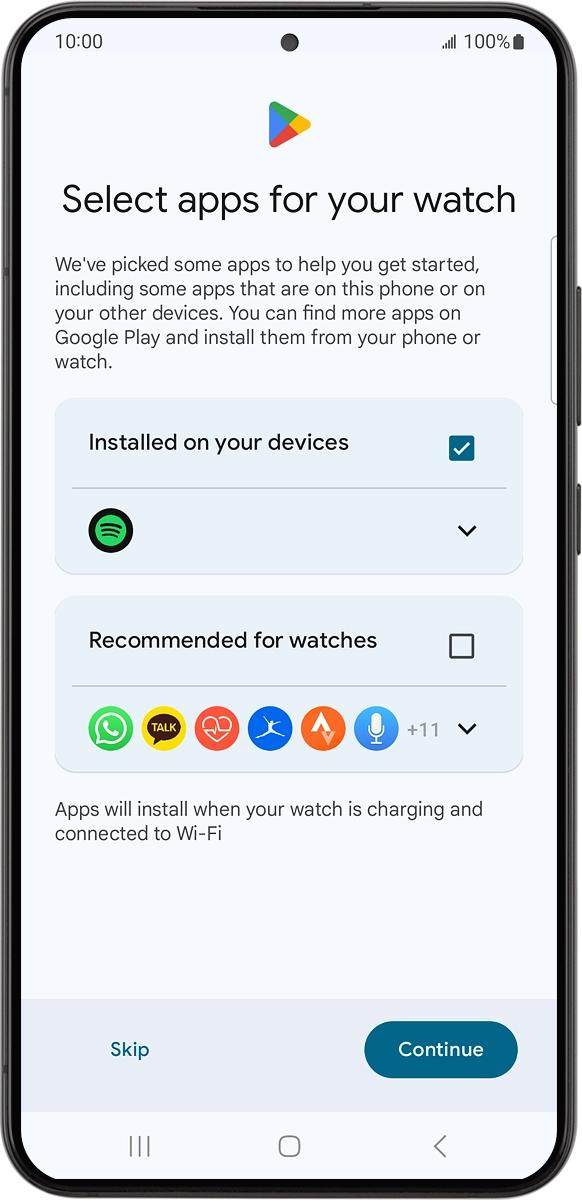 On your phone: Press Skip.