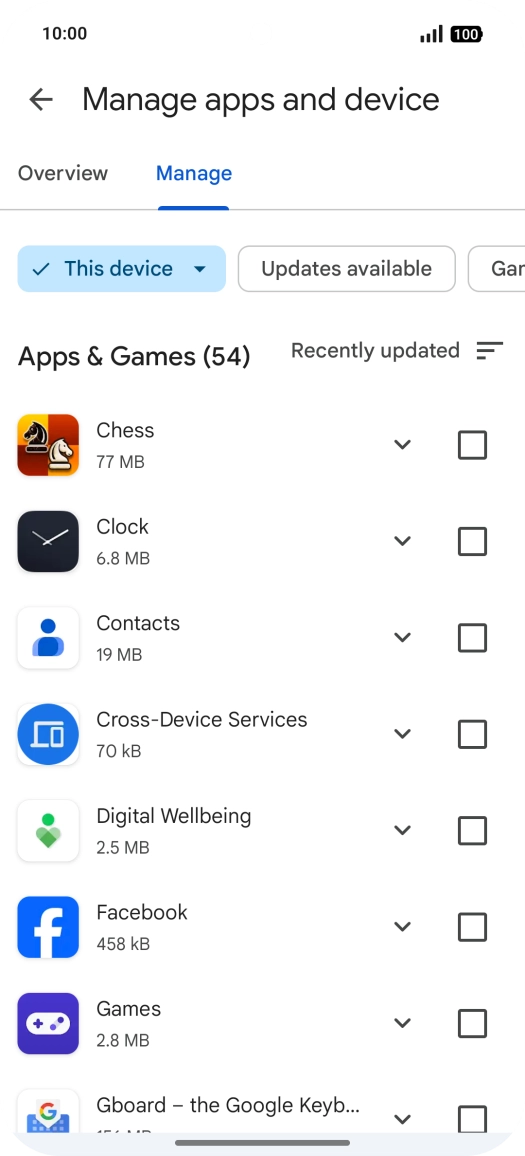 Press the required app.