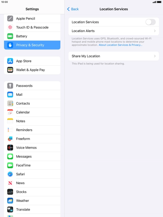 Press the indicator next to 