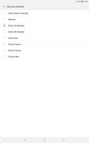 Press the required setting.