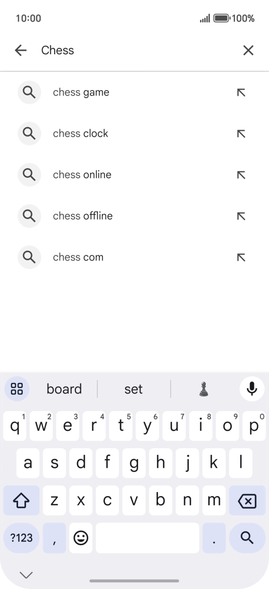 Key in the name or subject of the required app and press the search icon.