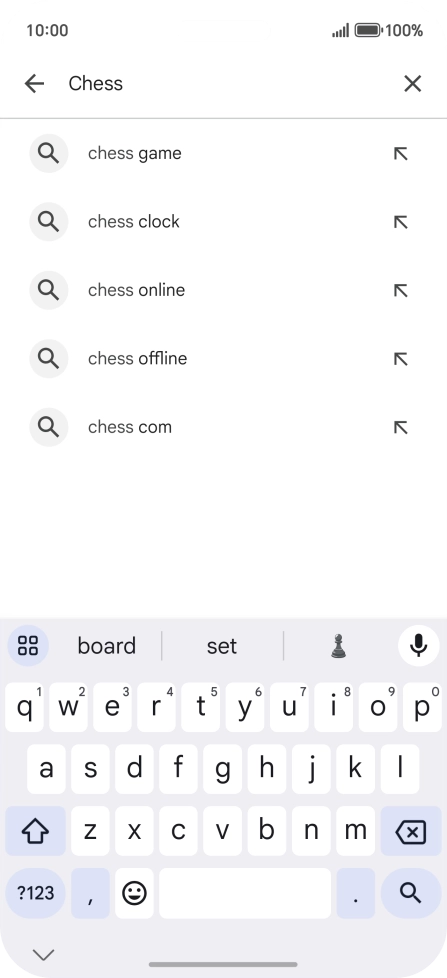 Key in the name or subject of the required app and press the search icon.