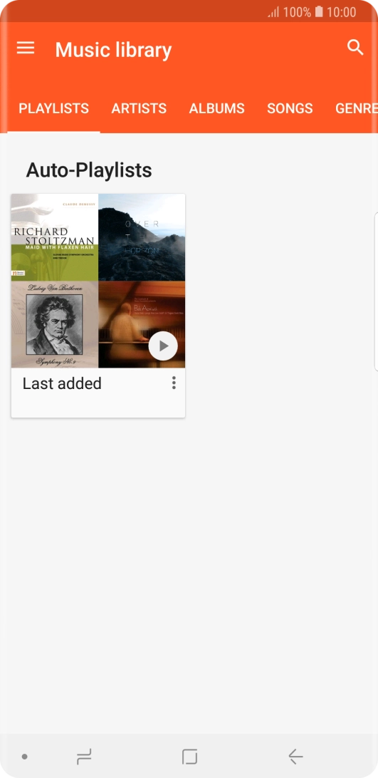 Press the required category and go to the required audio file.