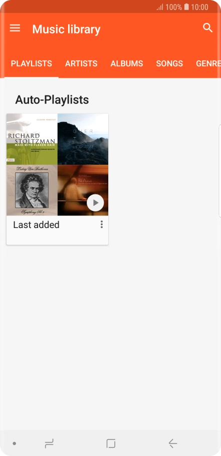 Press the required category and go to the required audio file.