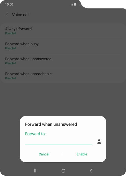 Key in +447953222222 and press Enable.