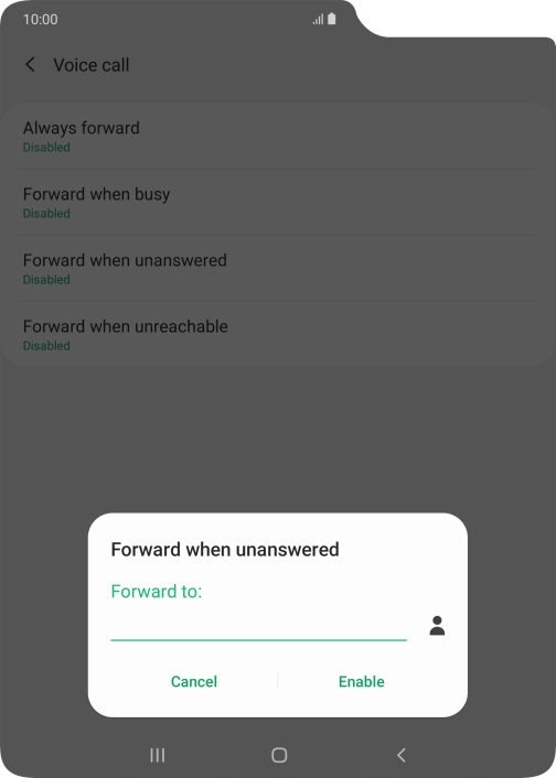 Key in +447953222222 and press Enable.