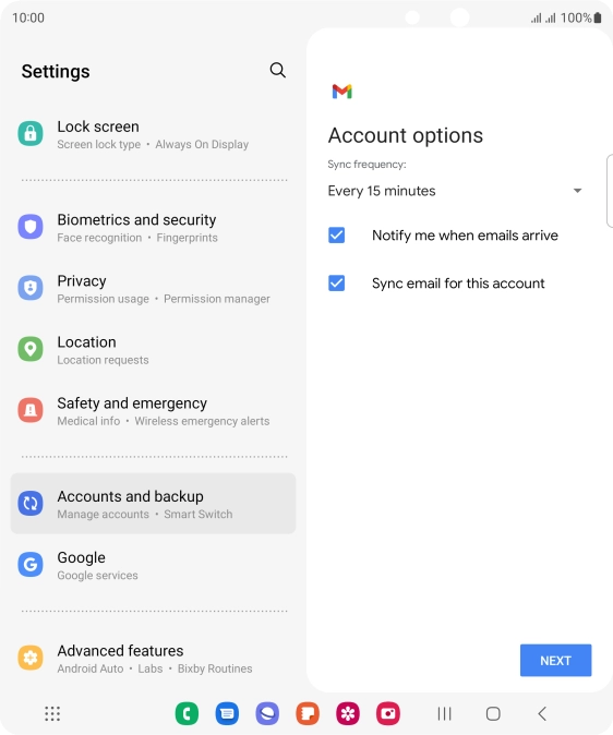 If this screen is displayed, you email account has been recognised and set up automatically. Follow the instructions on the screen to key in more information and finish setting up your phone.