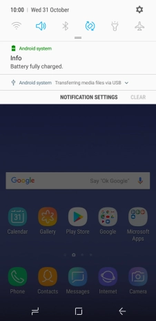 Press the settings icon.