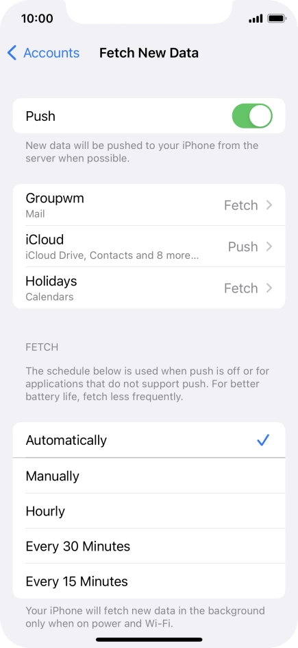 Press the indicator next to 
