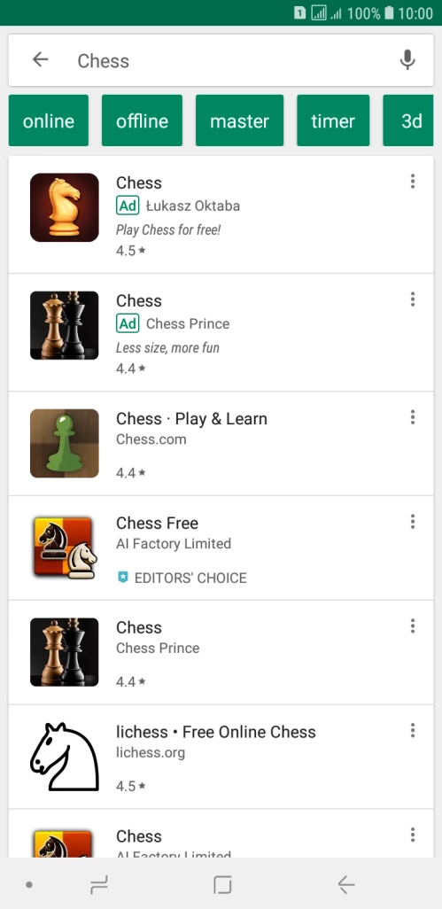 Press the required app.