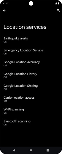 Press Google Location Accuracy.