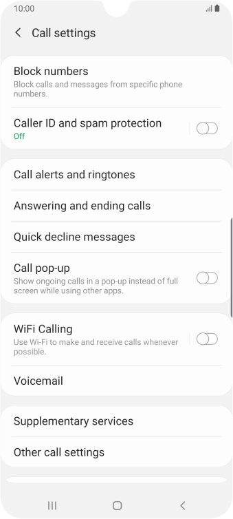 Press Supplementary services.