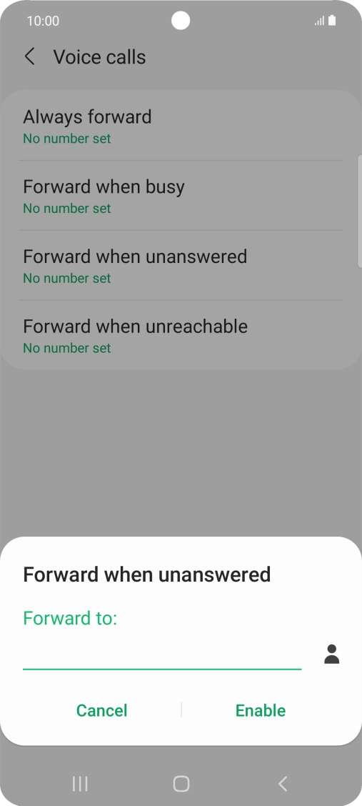 Key in +447953222222 and press Enable.