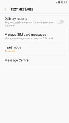 Press Message Centre.