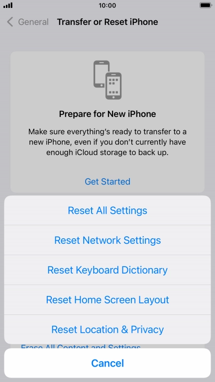 Press Reset All Settings.