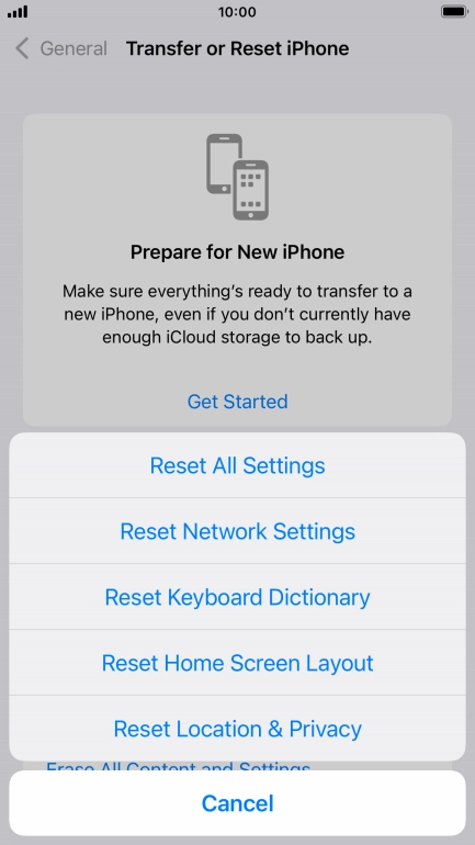 Press Reset All Settings.
