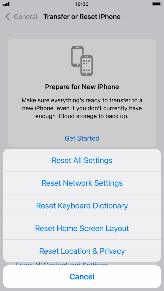 Press Reset All Settings.