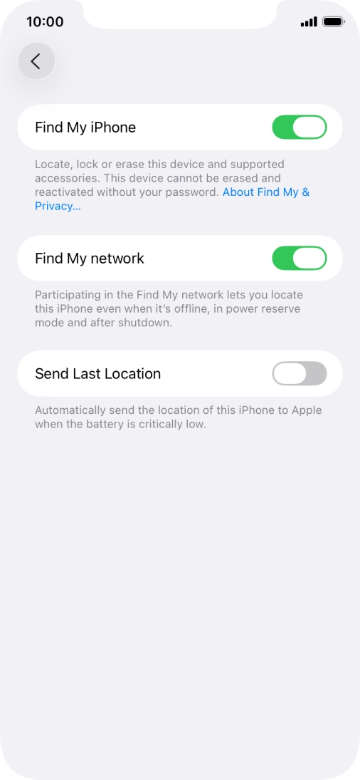Press the indicator next to 