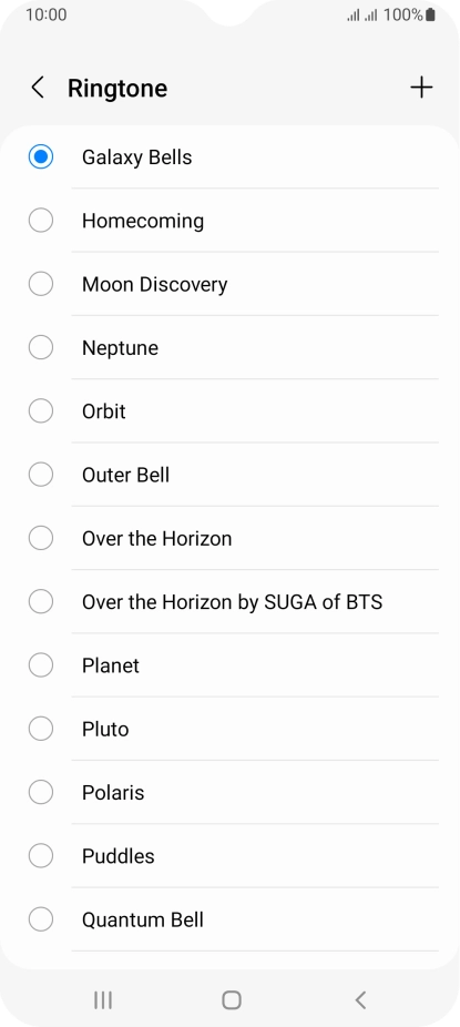 Press the add ring tone icon.