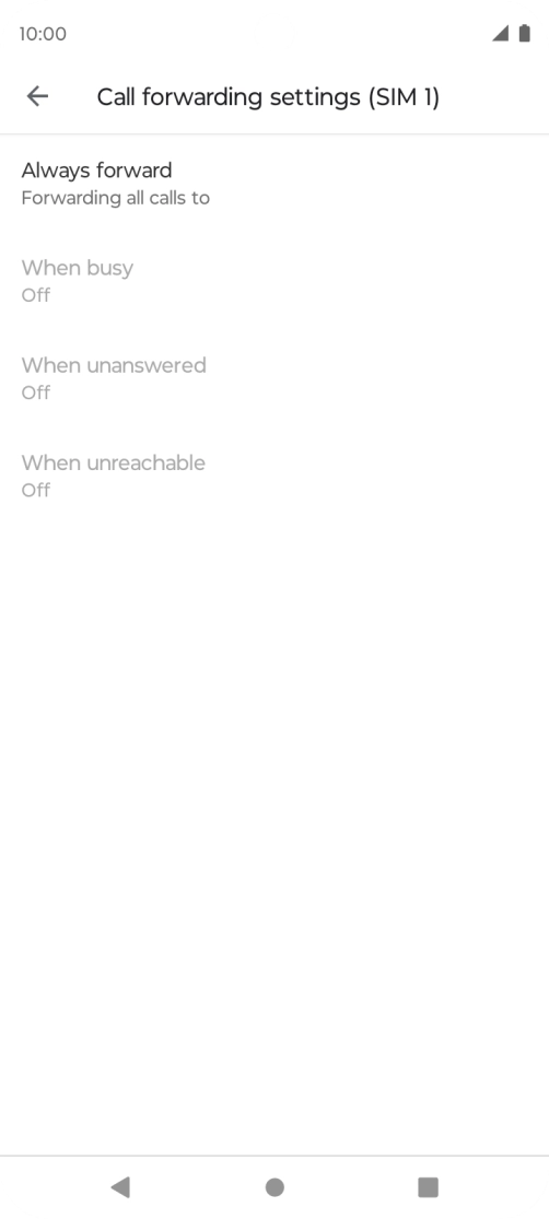 Press the required divert type.