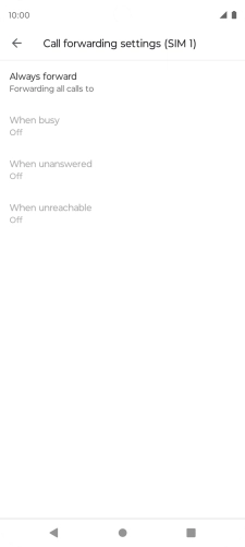 Press the required divert type.