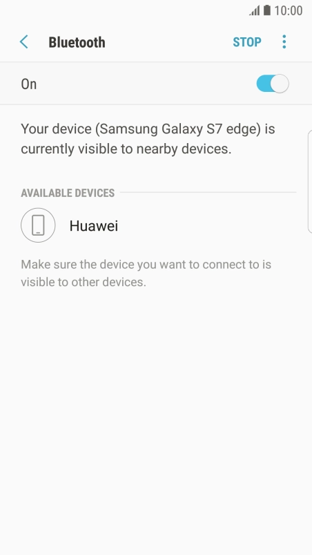 Press the required Bluetooth device and follow the instructions on the screen to pair the device with your phone.