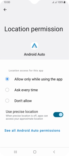 Press the required setting.