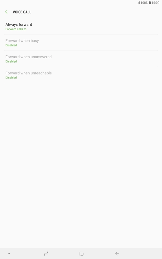 Press the required divert type.