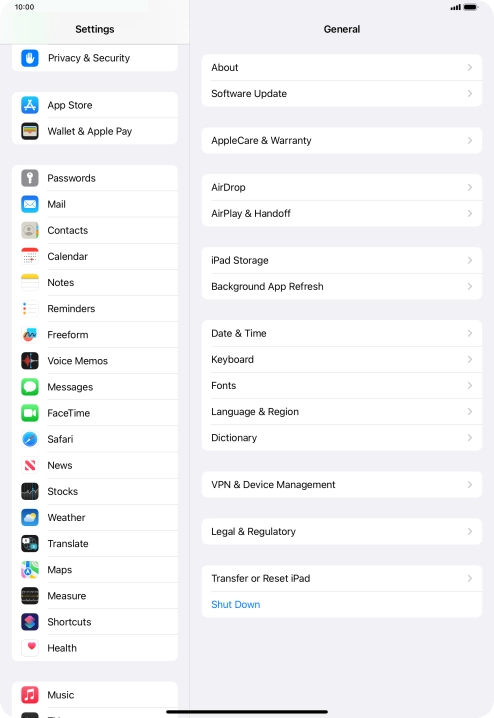Press Privacy & Security.