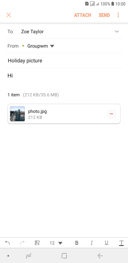 Press SEND when you've finished your email.