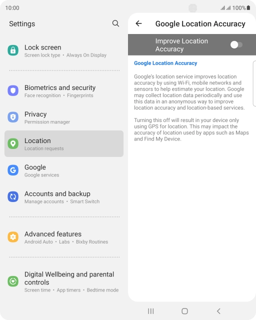 If you press the indicator next to 