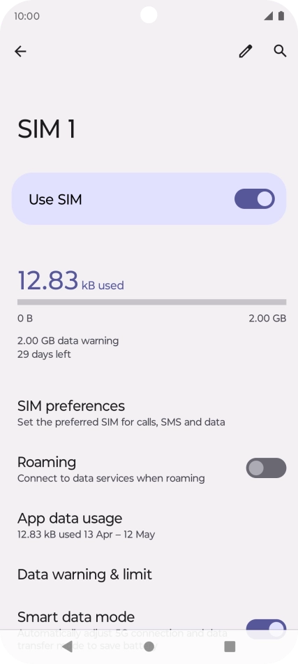 The total data usage is displayed.