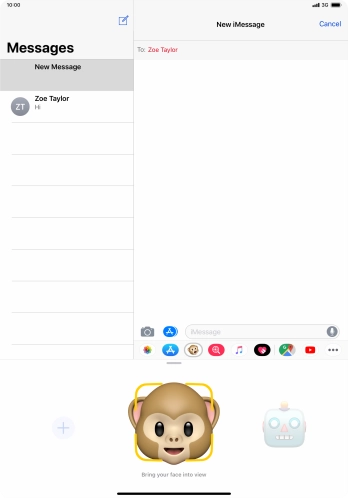 You can also send pictures, video clips, audio files and different effects in your iMessage. Follow the instructions on the screen to send your iMessage with the required content.