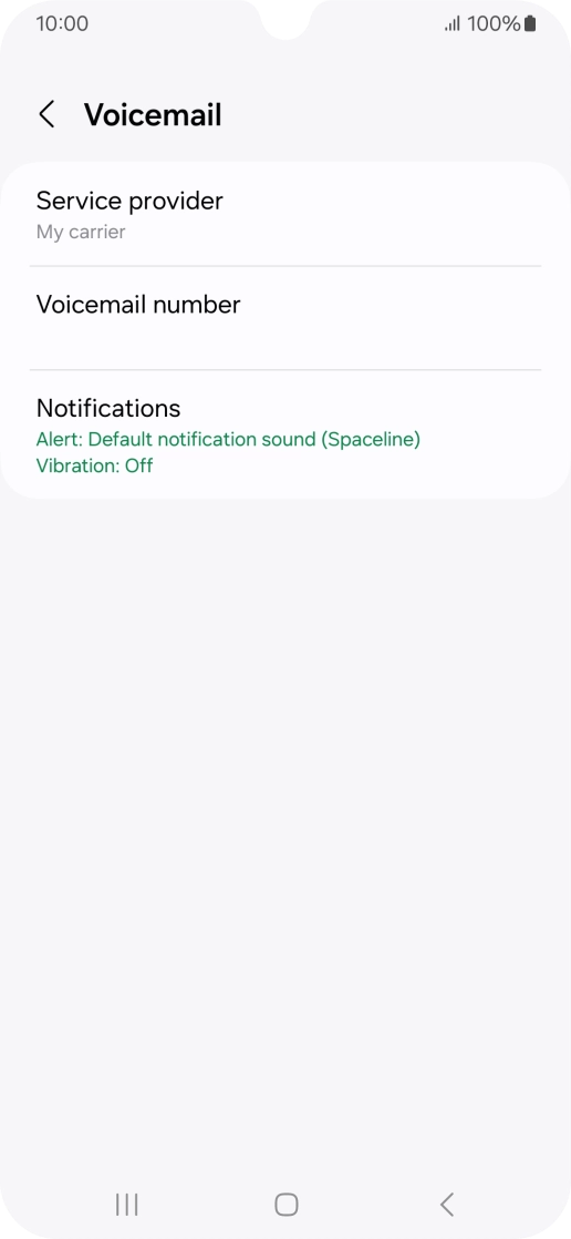 Press Voicemail number.