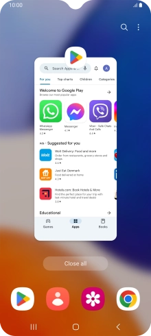 To end one running application, slide your finger upwards on the required application.