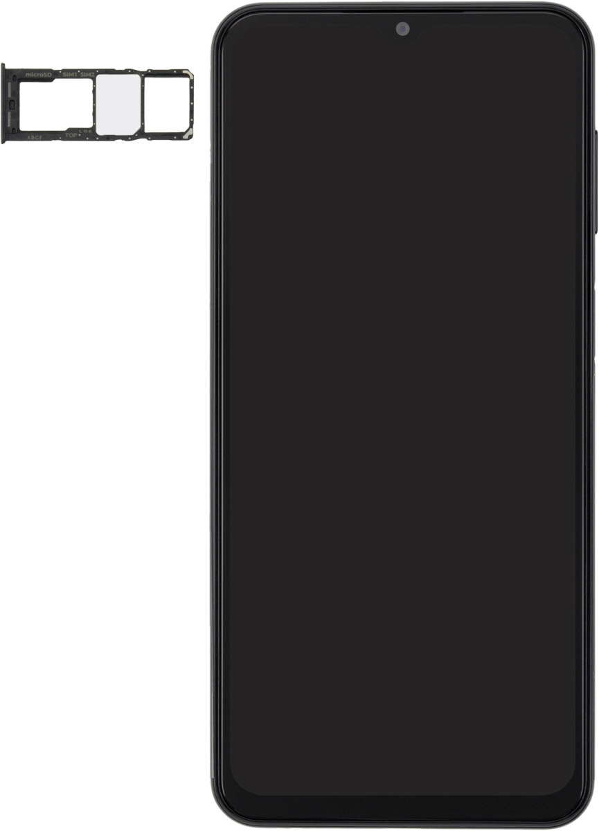 Turn your SIM so the angled corner of the SIM matches the angled corner of the second SIM holder and place your SIM in the SIM holder.