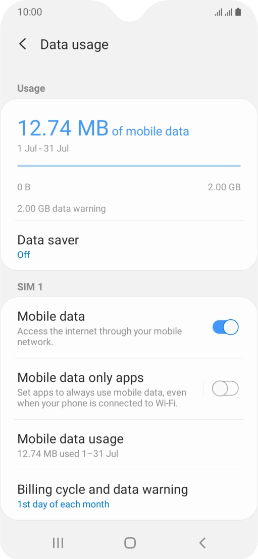 The total data usage is displayed.