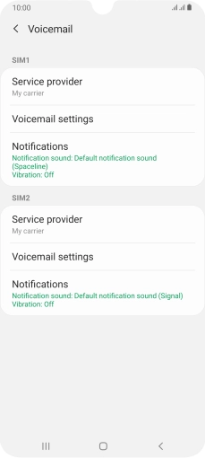 Press Voicemail settings.
