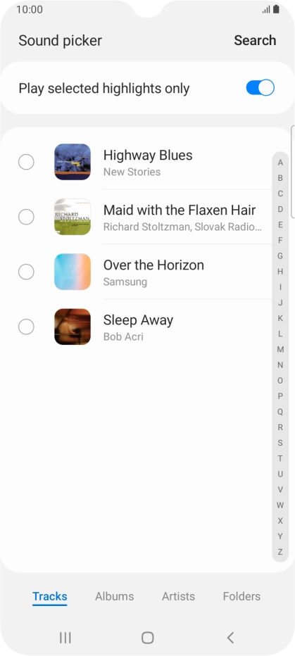 Press the required ring tones to hear them.